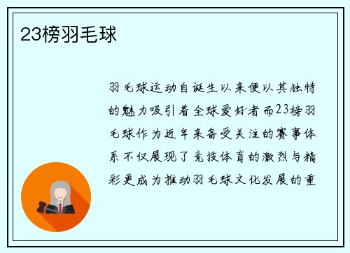23榜羽毛球